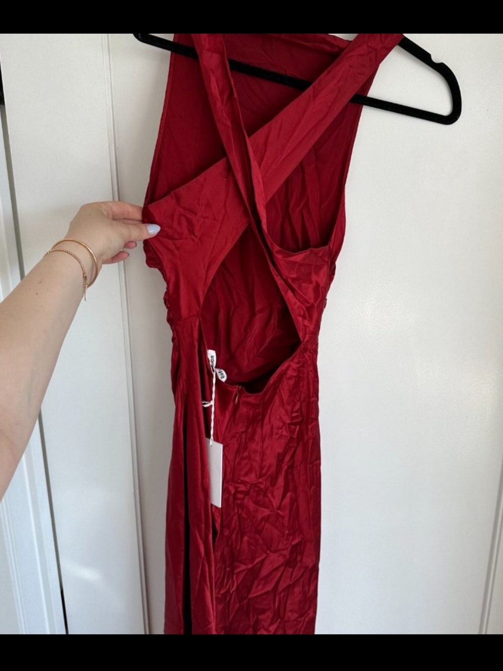NEW! Reformation Red Silk Maxi Dress - Picture 3 of 4